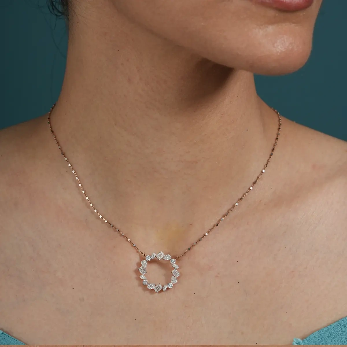 Luxury Lab Diamond Open Circle Necklace